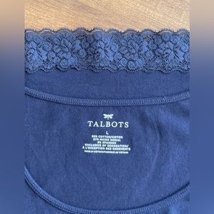Talbots Navy Lace Tank Size L
